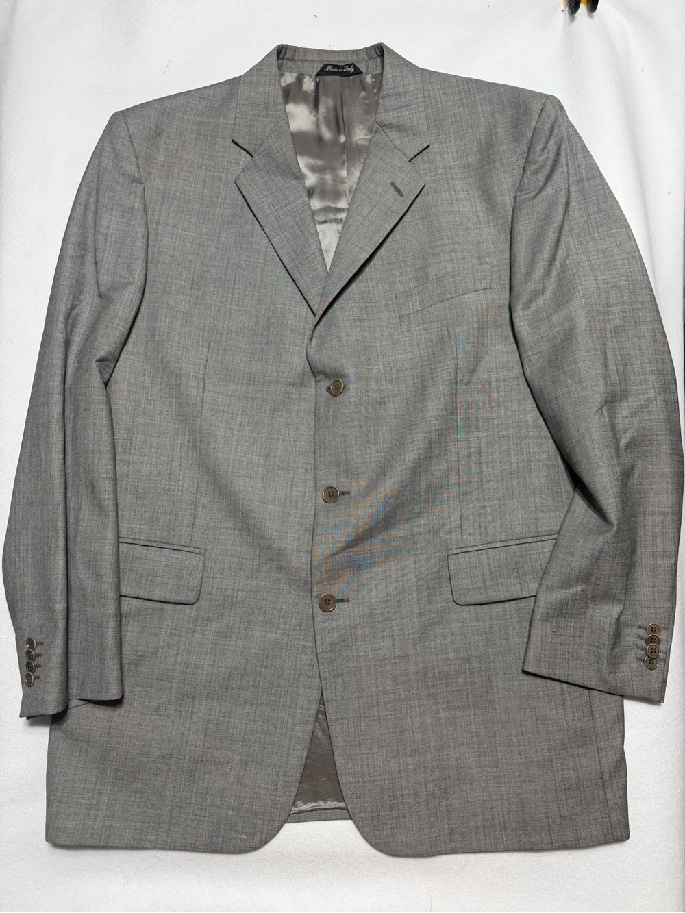 Adolfo Light Gray Three-Button Sport Coat